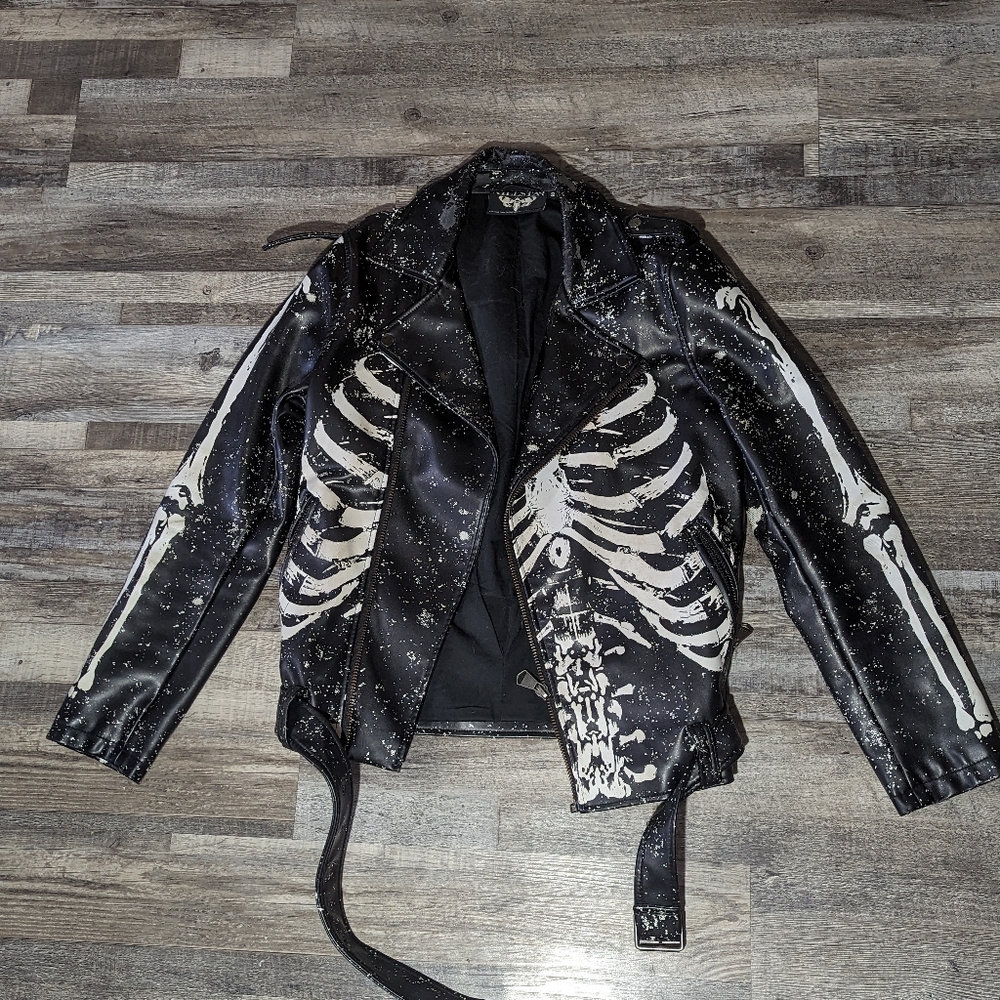 Killstar Morgue Master Skeleton Leather Jacket
